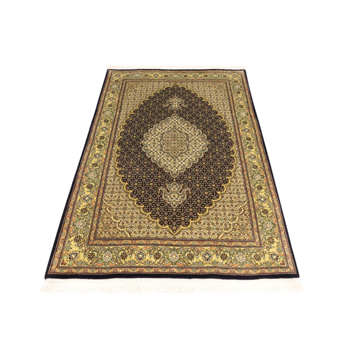 Alfombra Persa - Tabriz - Real - 146 x 102 cm - verde oscuro