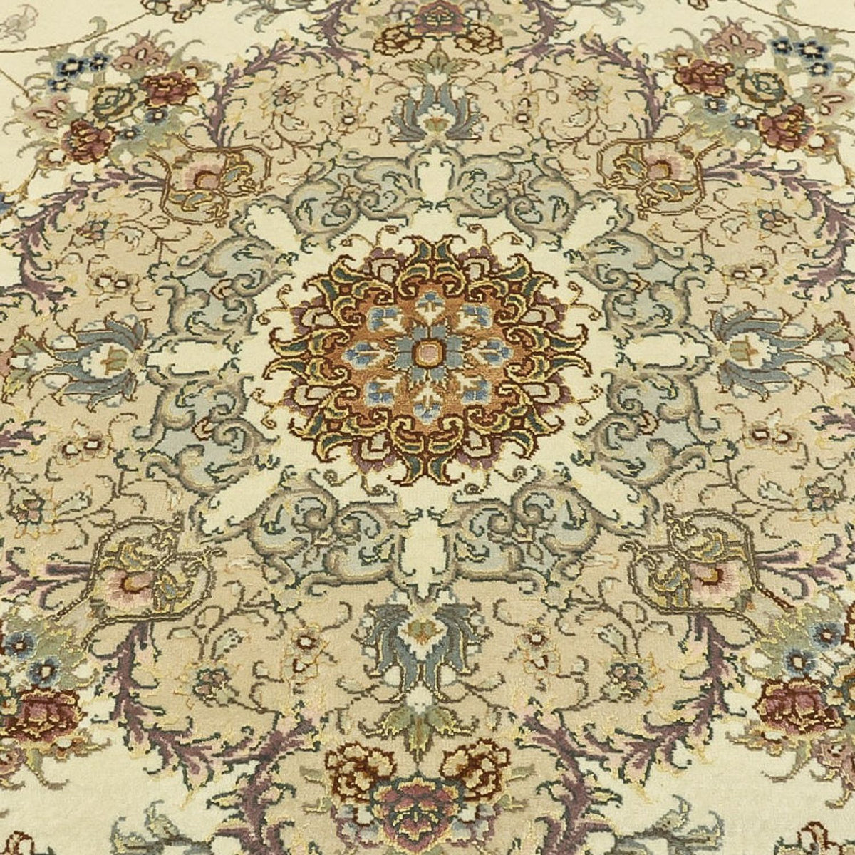 Alfombra Persa - Tabriz - Real - Urdimbre de seda - 219 x 148 cm - beige
