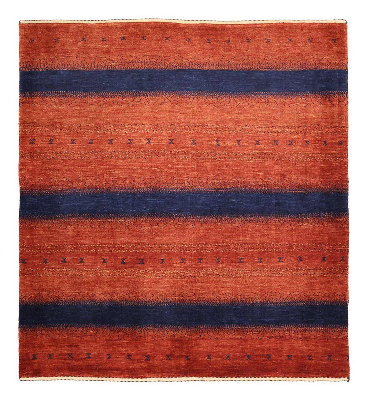 Alfombra Gabbeh - Persa Kashkuli cuadrado - 114 x 101 cm - multicolor