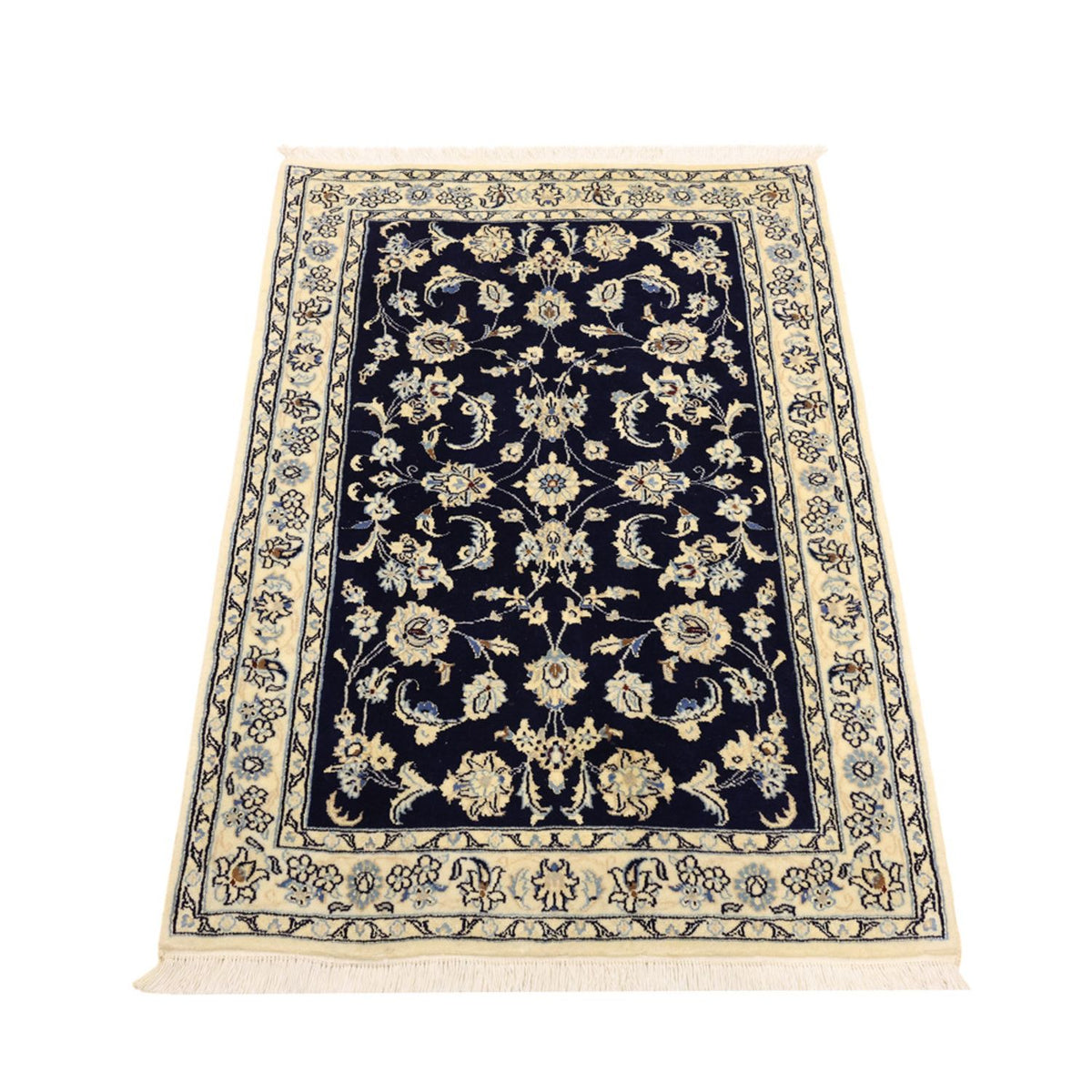 Alfombra Persa - Nain - Real - 114 x 77 cm - azul oscuro