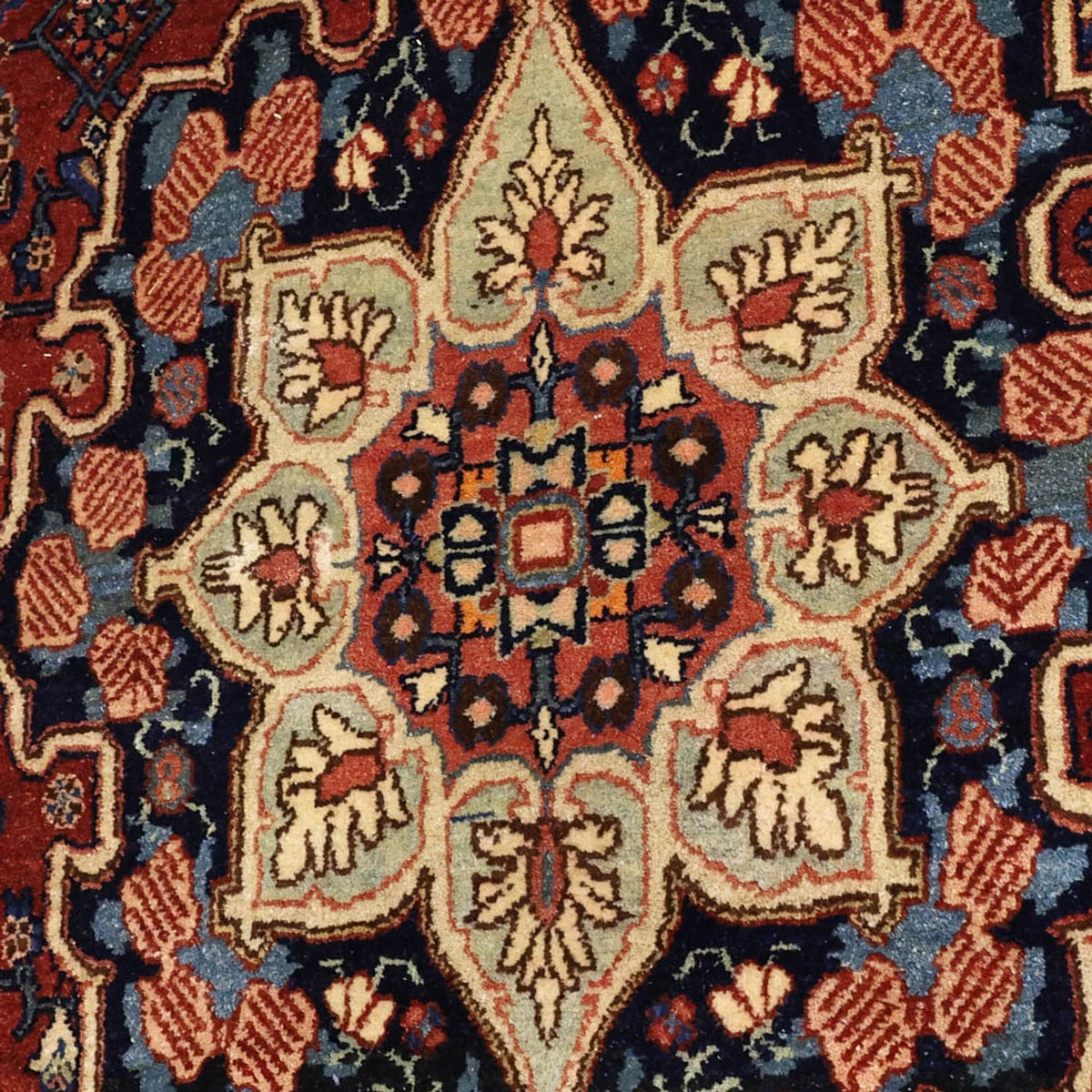 Alfombra persa - Bidjar - Real - 276 x 168 cm - rojo oscuro