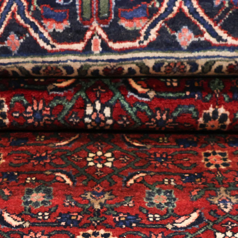 Alfombra persa - Bidjar - Real - 288 x 168 cm - rojo oscuro