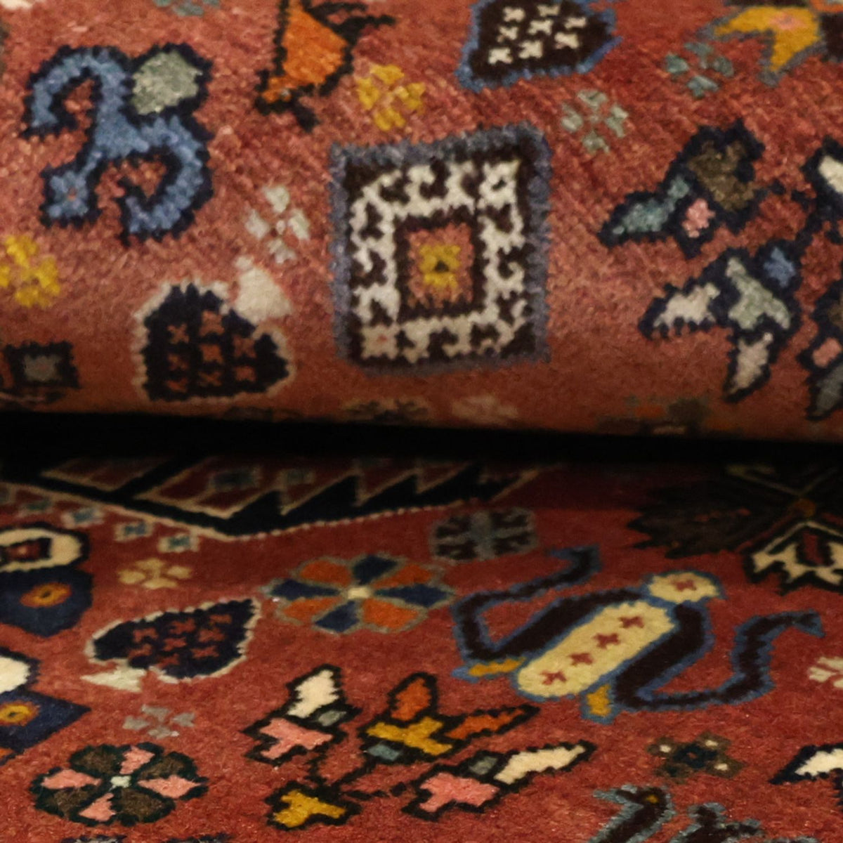 Alfombra Gabbeh - Persa Kashkuli - 150 x 105 cm - rojo oscuro