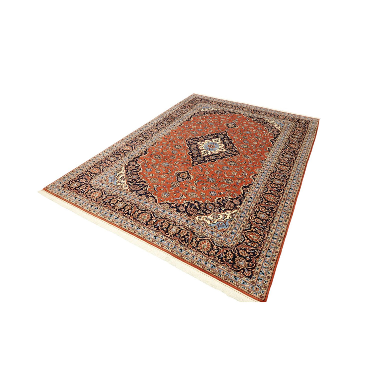 Alfombra persa - Keshan - 343 x 247 cm - rojo claro