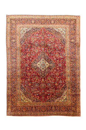 Alfombra persa - Keshan - 401 x 294 cm - rojo