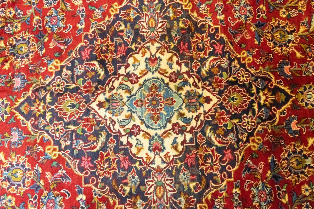 Alfombra persa - Keshan - 401 x 294 cm - rojo
