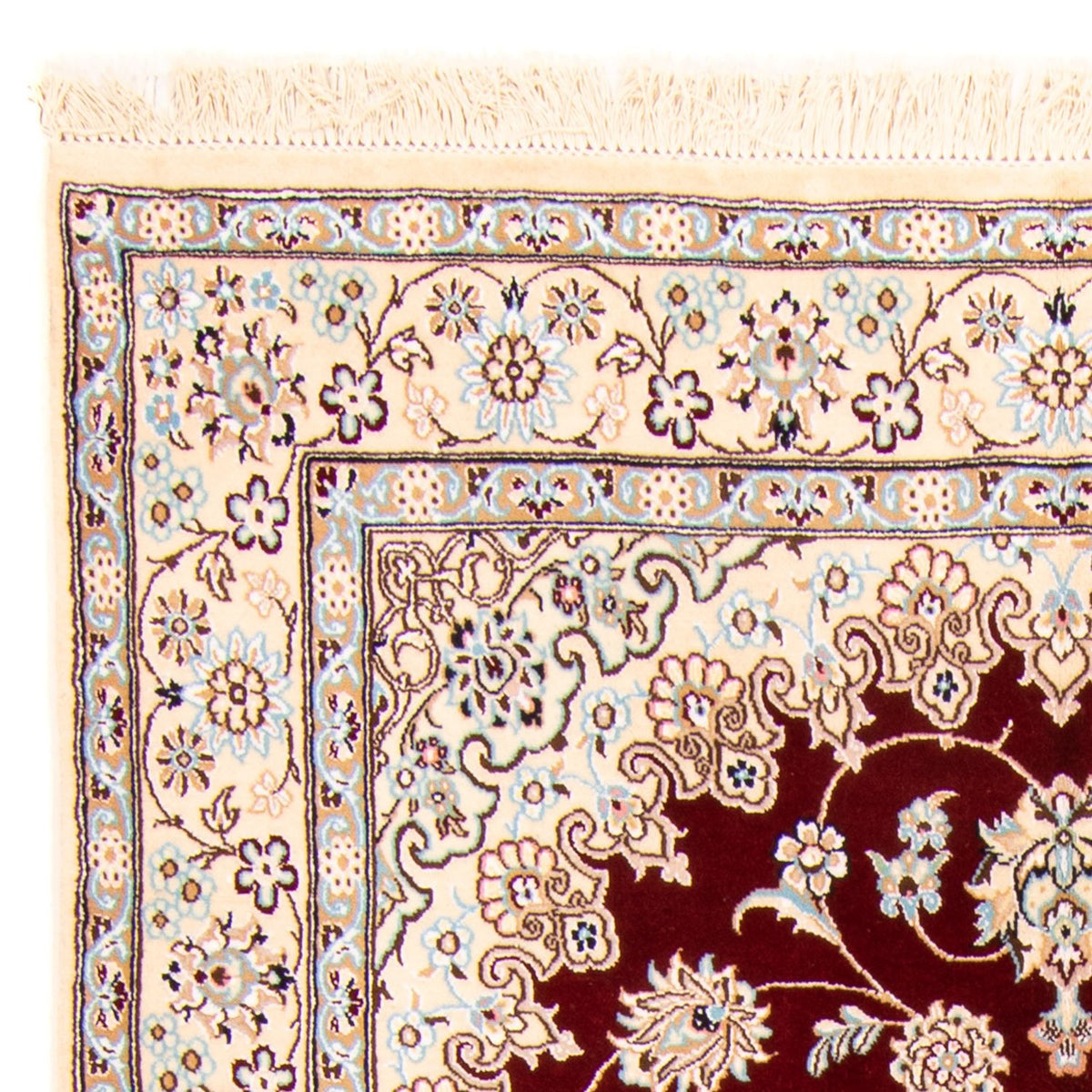 Alfombra Persa - Nain - Real - 241 x 153 cm - rojo oscuro
