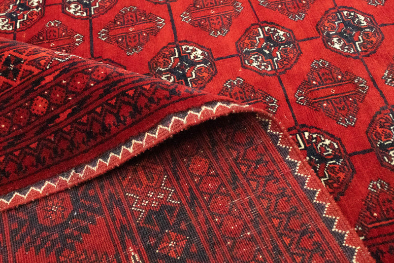 Alfombra afgana - Bukhara - 298 x 200 cm - rojo oscuro