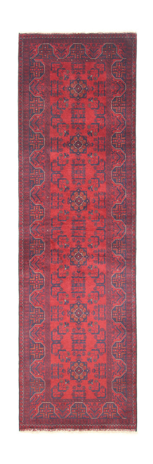 Alfombra de pasillo Alfombra afgana - Kunduz - 287 x 83 cm - rojo oscuro