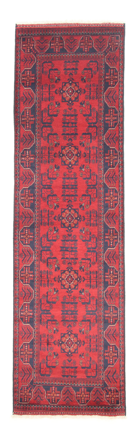 Alfombra de pasillo Alfombra afgana - Kunduz - 297 x 79 cm - rojo