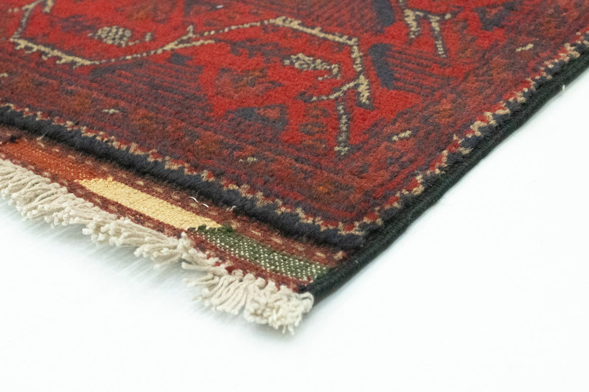 Alfombra afgana - Kunduz - 123 x 75 cm - rojo oscuro