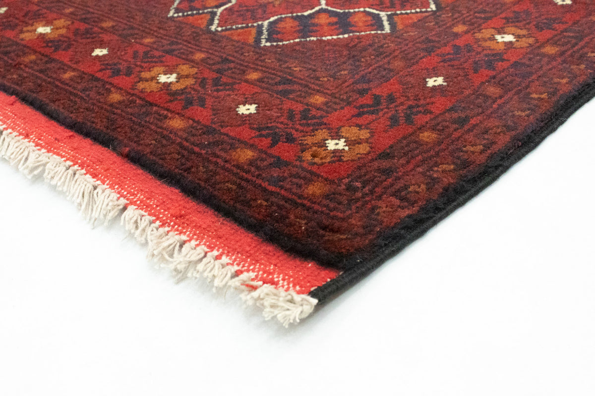 Alfombra afgana - Kunduz - 121 x 82 cm - rojo oscuro