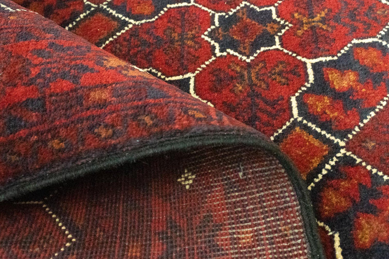 Alfombra afgana - Kunduz - 121 x 82 cm - rojo oscuro