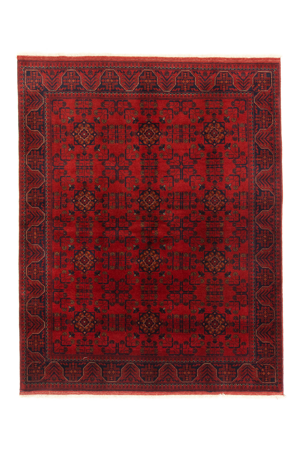 Alfombra afgana - Kunduz - 195 x 154 cm - rojo