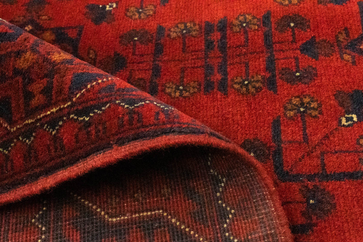 Alfombra afgana - Kunduz - 195 x 154 cm - rojo
