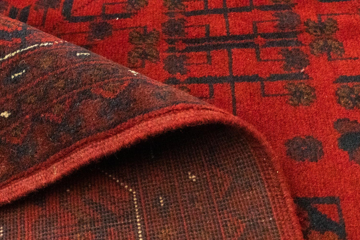 Alfombra afgana - Kunduz - 199 x 152 cm - rojo