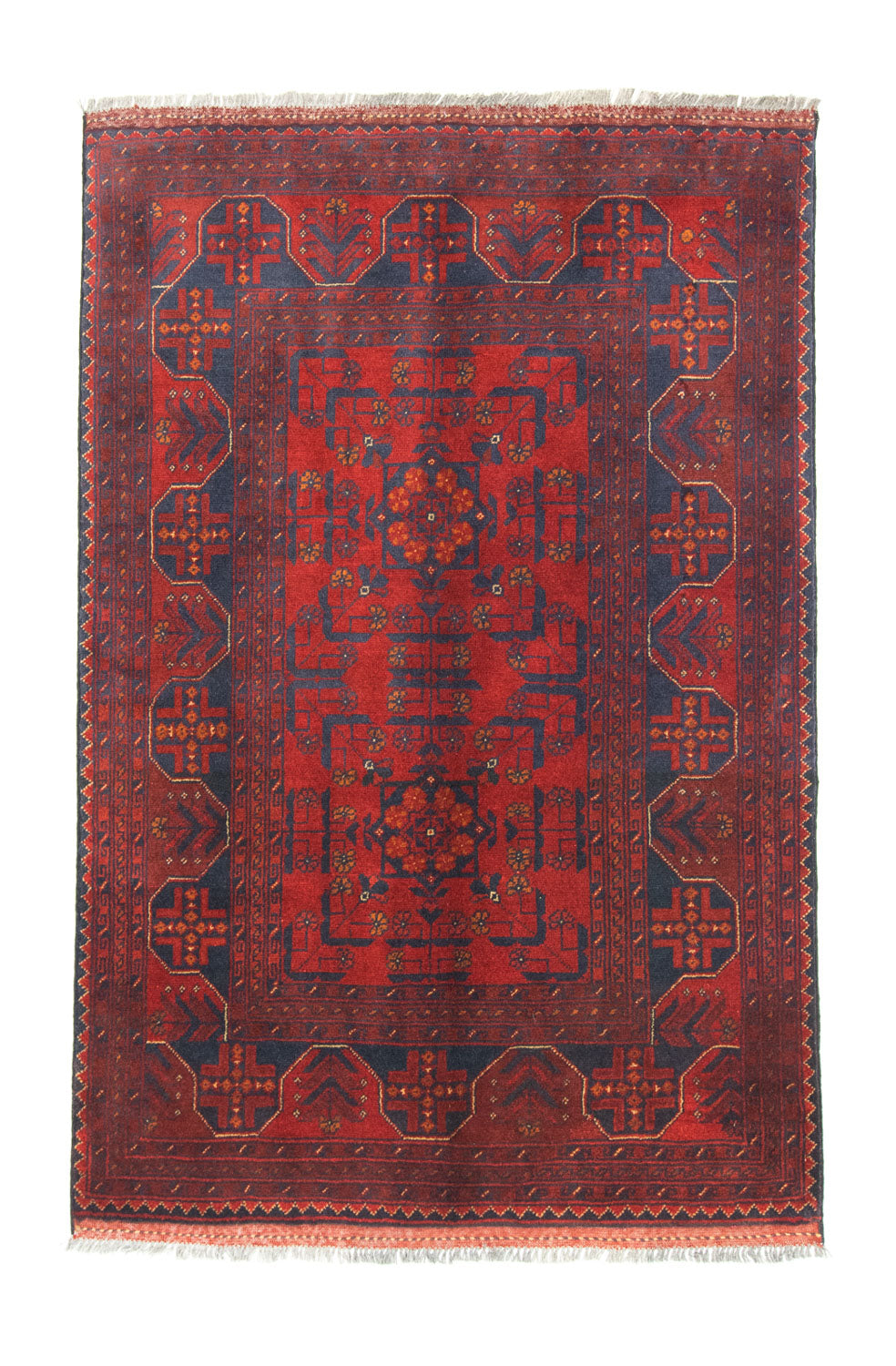 Alfombra afgana - Kunduz - 147 x 97 cm - rojo