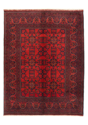 Alfombra afgana - Kunduz - 206 x 149 cm - rojo