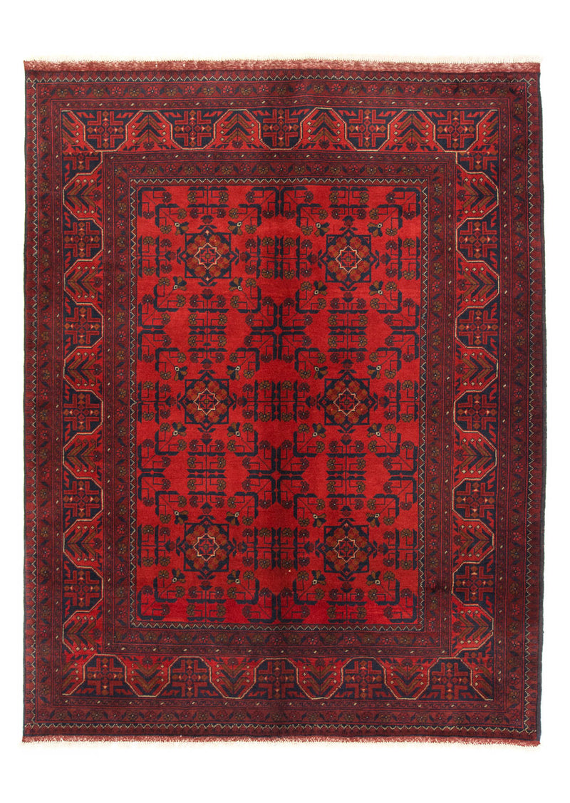 Alfombra afgana - Kunduz - 206 x 149 cm - rojo