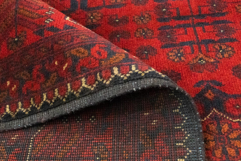 Alfombra afgana - Kunduz - 206 x 149 cm - rojo