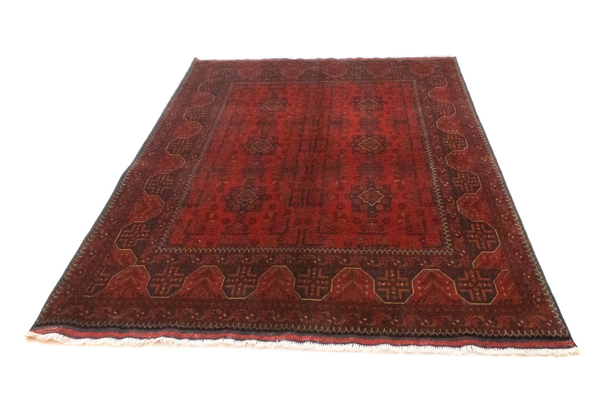 Alfombra afgana - Kunduz - 206 x 149 cm - rojo