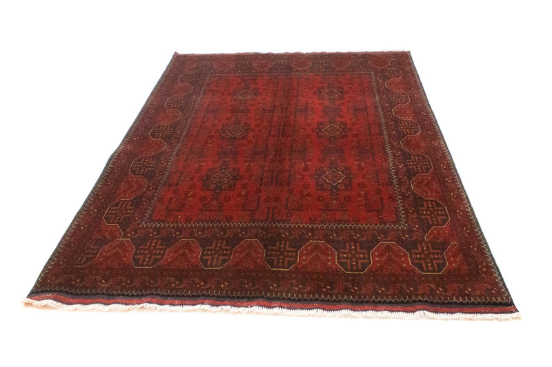 Alfombra afgana - Kunduz - 206 x 149 cm - rojo