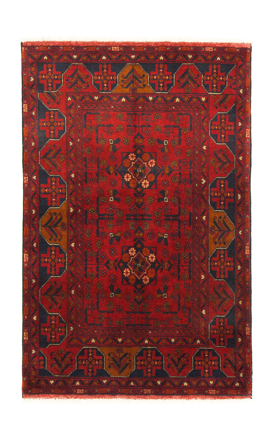 Alfombra afgana - Kunduz - 154 x 100 cm - rojo