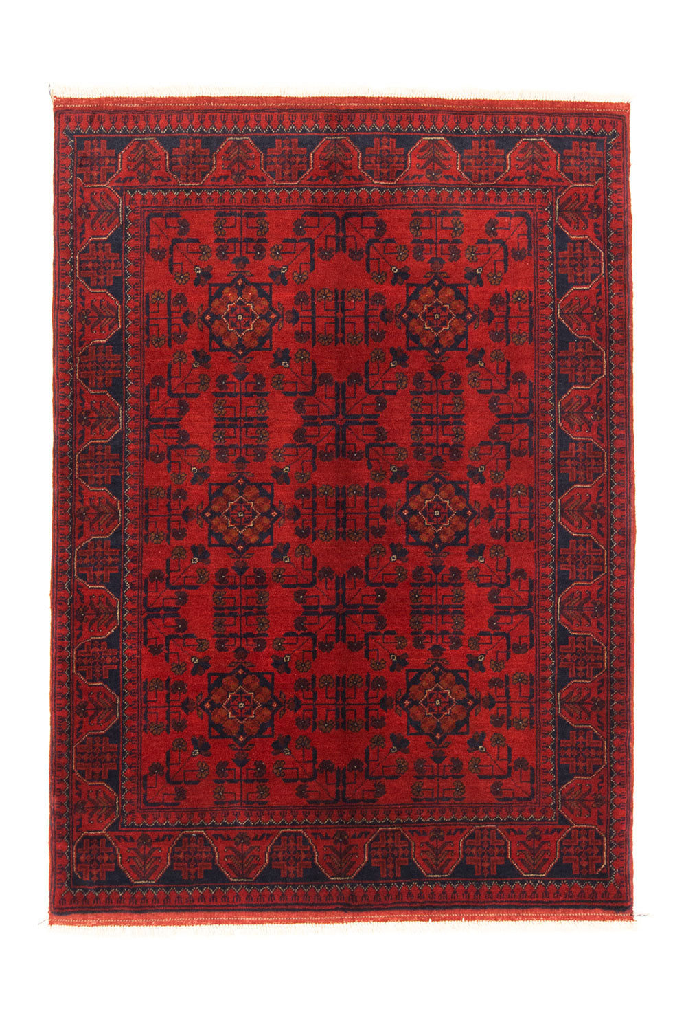 Alfombra afgana - Kunduz - 147 x 105 cm - rojo