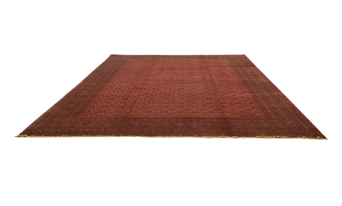 Alfombra afgana - Filpa - 390 x 302 cm - rojo oscuro