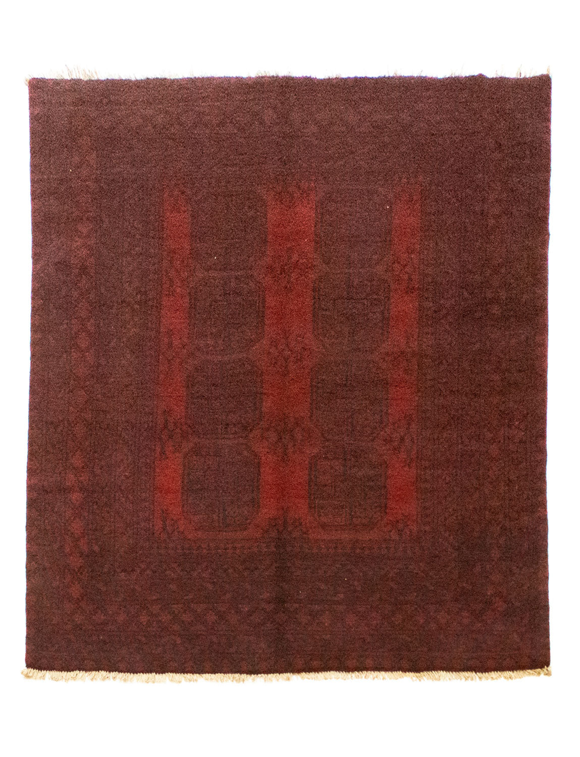 Alfombra afgana - Filpa - 194 x 152 cm - rojo