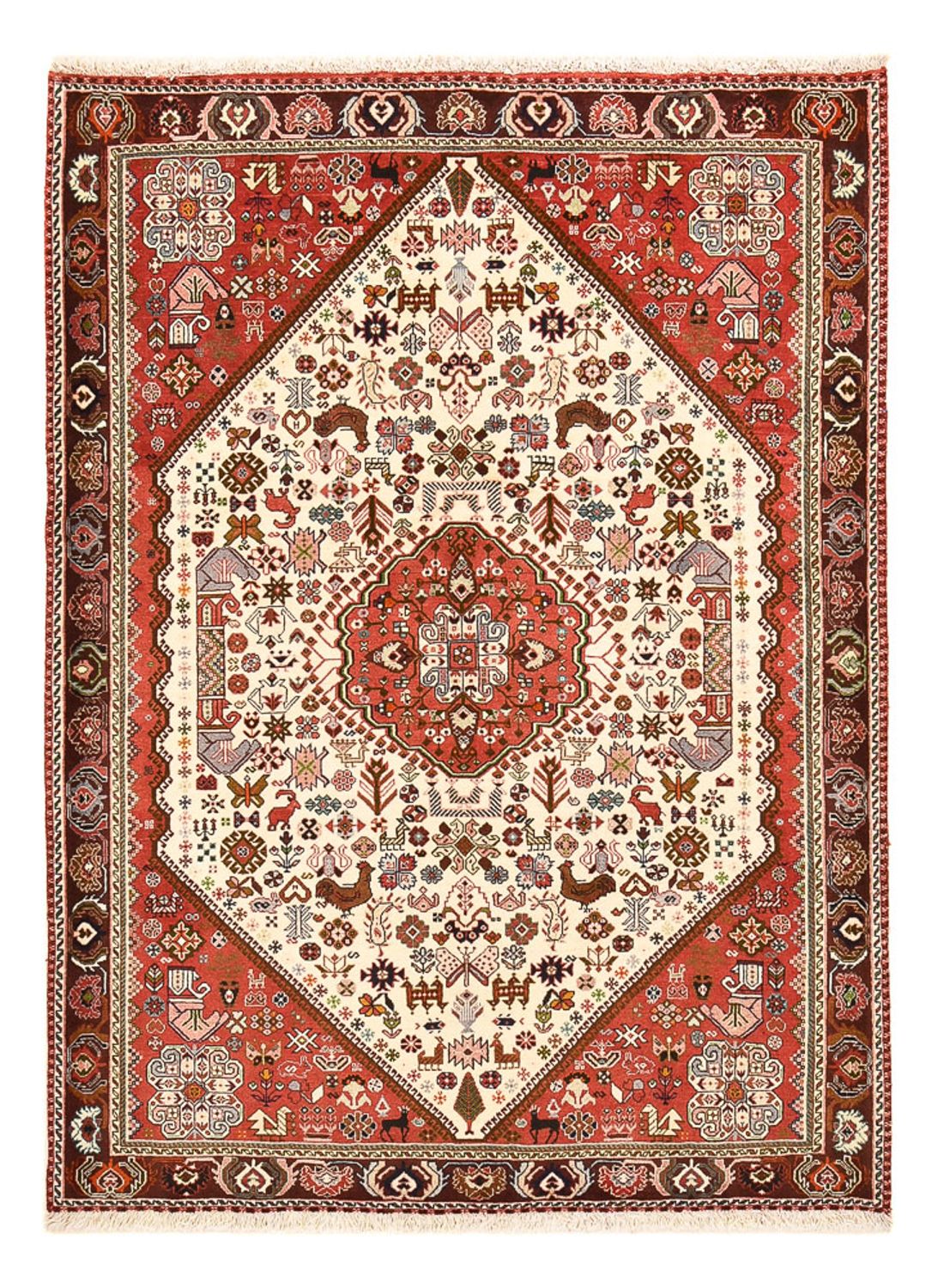 Alfombra Gabbeh - Persa Kashkuli - 200 x 150 cm - crema