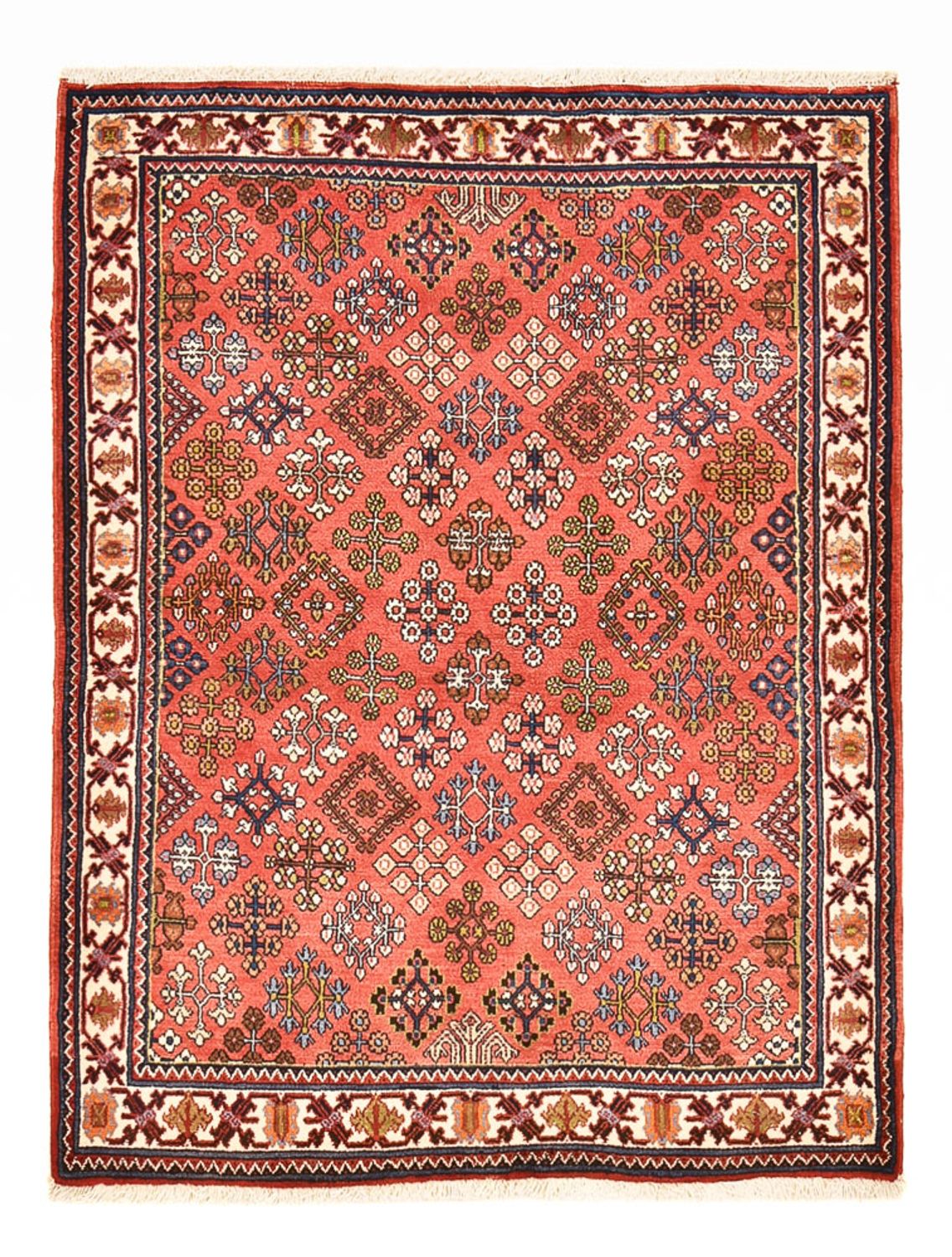 Alfombra persa - Nómada - 150 x 112 cm - rojo claro