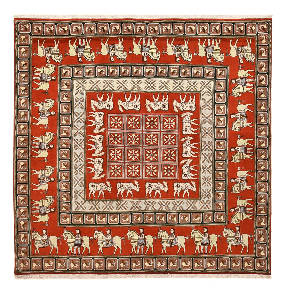 Alfombra Persa - Tabriz - Real cuadrado  - 255 x 245 cm - multicolor