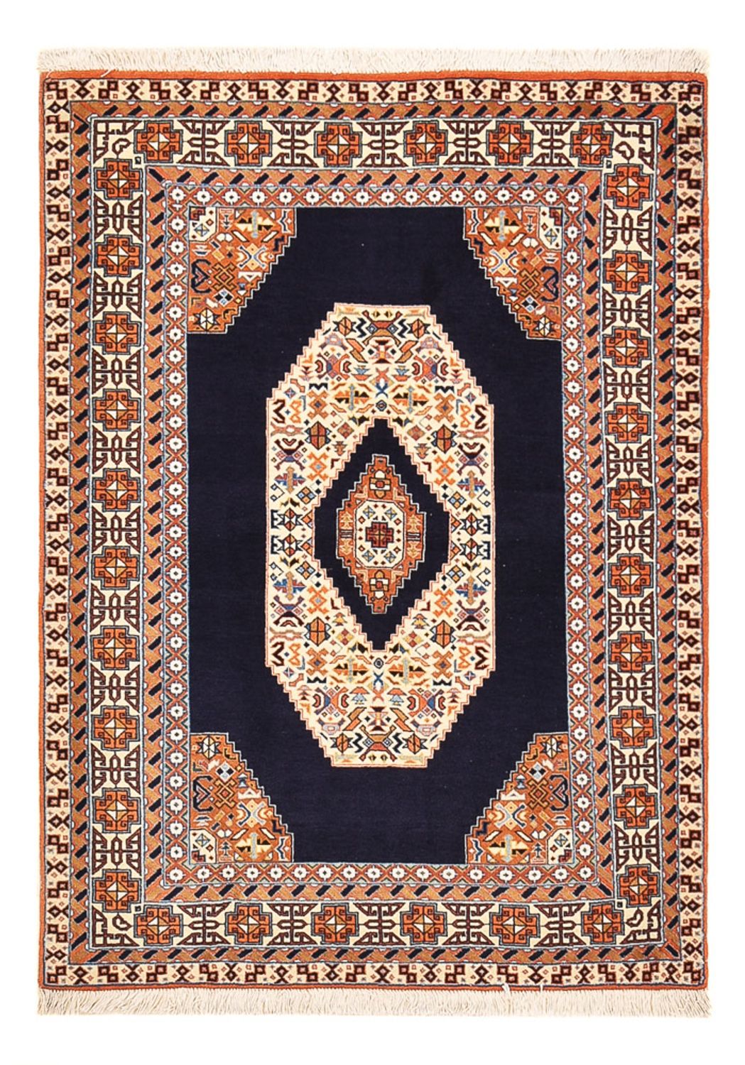 Alfombra Persa - Tabriz - Real - 142 x 100 cm - azul oscuro
