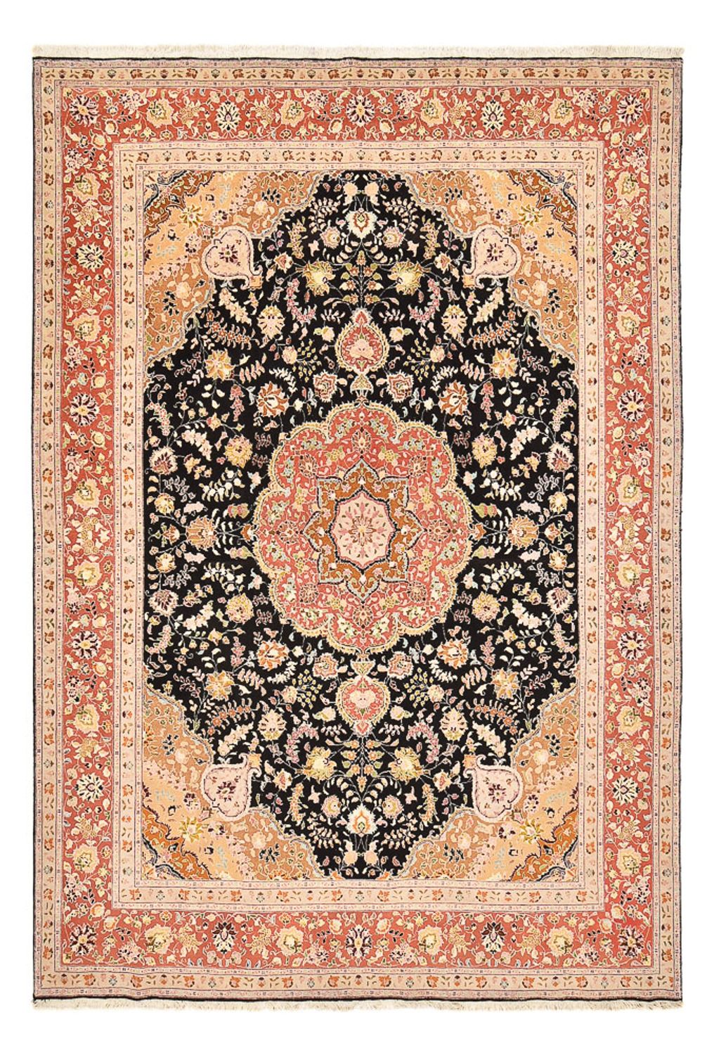 Alfombra Persa - Tabriz - Real - 357 x 248 cm - azul oscuro
