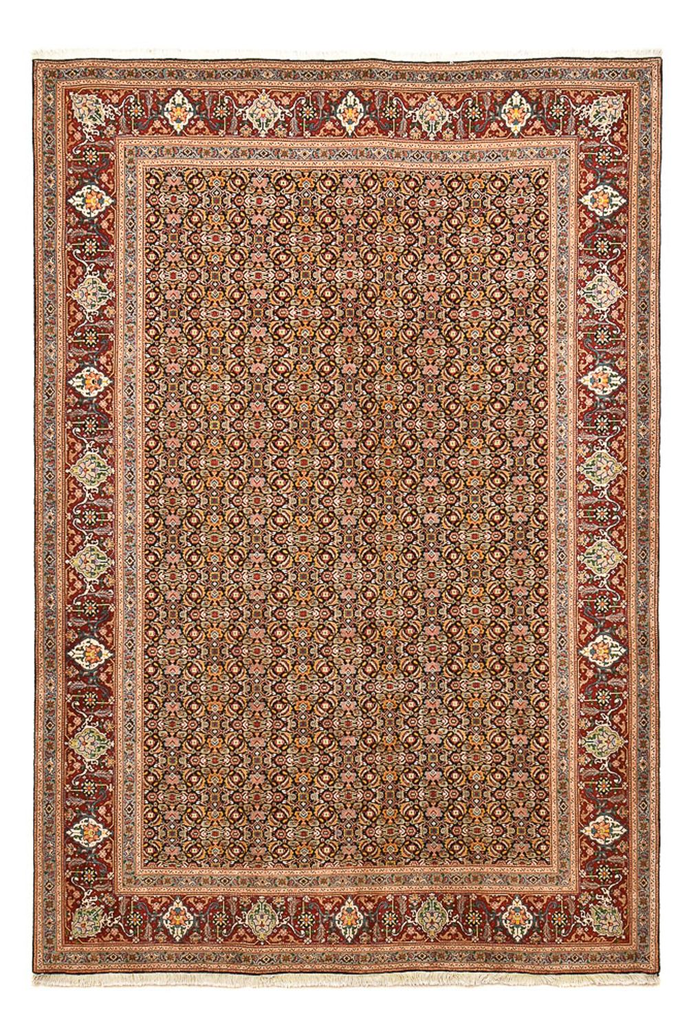 Alfombra Persa - Tabriz - Real - 303 x 200 cm - beige oscuro