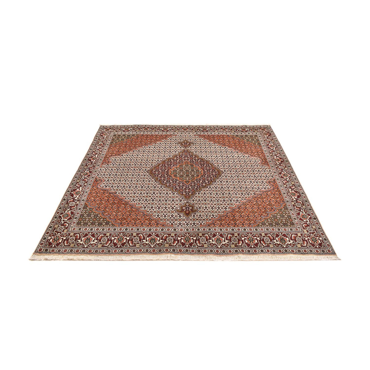 Alfombra Persa - Tabriz - Real cuadrado - 203 x 200 cm - marrón claro