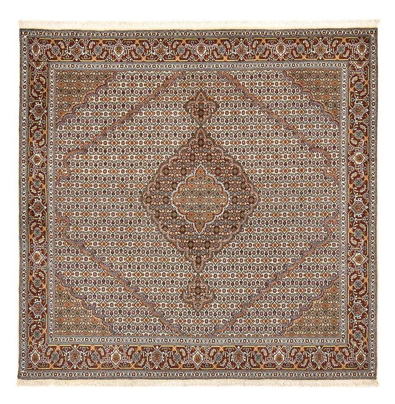 Alfombra Persa - Tabriz - Real cuadrado  - 208 x 198 cm - marrón claro