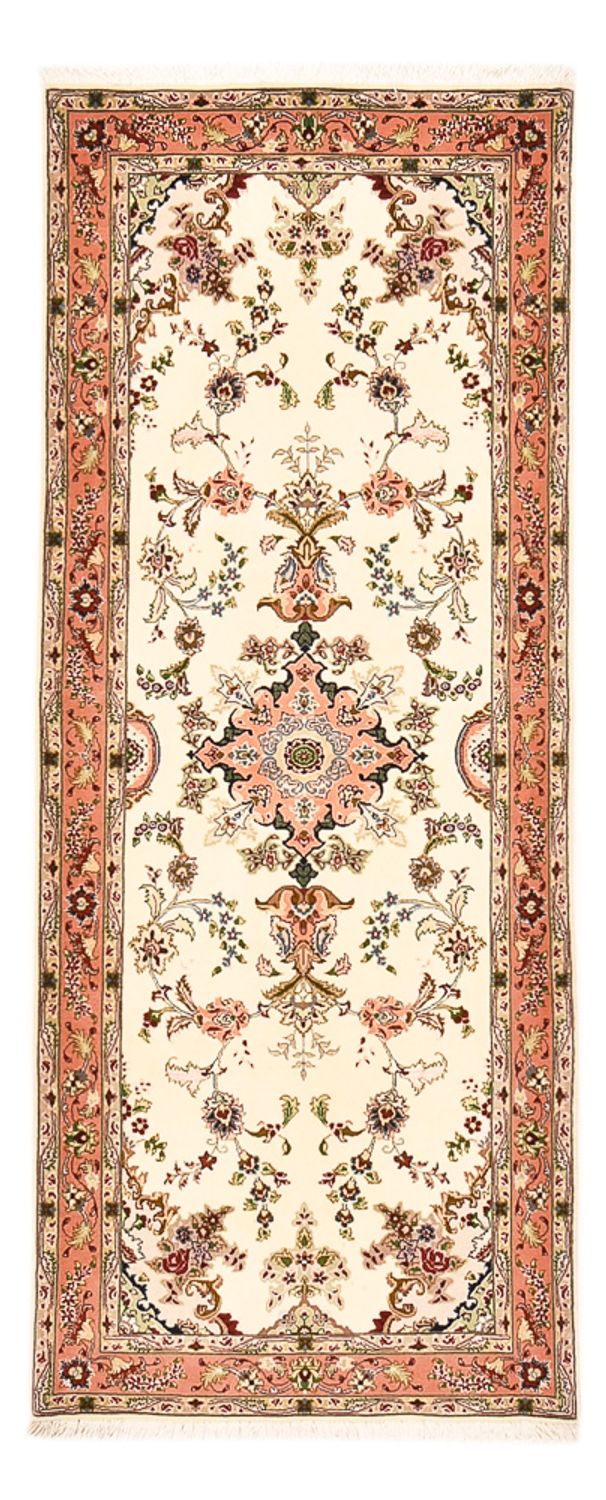 Alfombra de pasillo Alfombra Persa - Tabriz - Real - 203 x 81 cm - crema