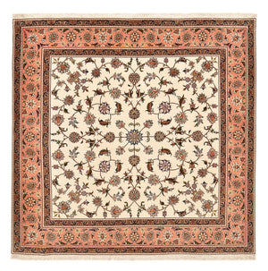 Alfombra Persa - Tabriz - Real cuadrado  - 210 x 204 cm - beige claro