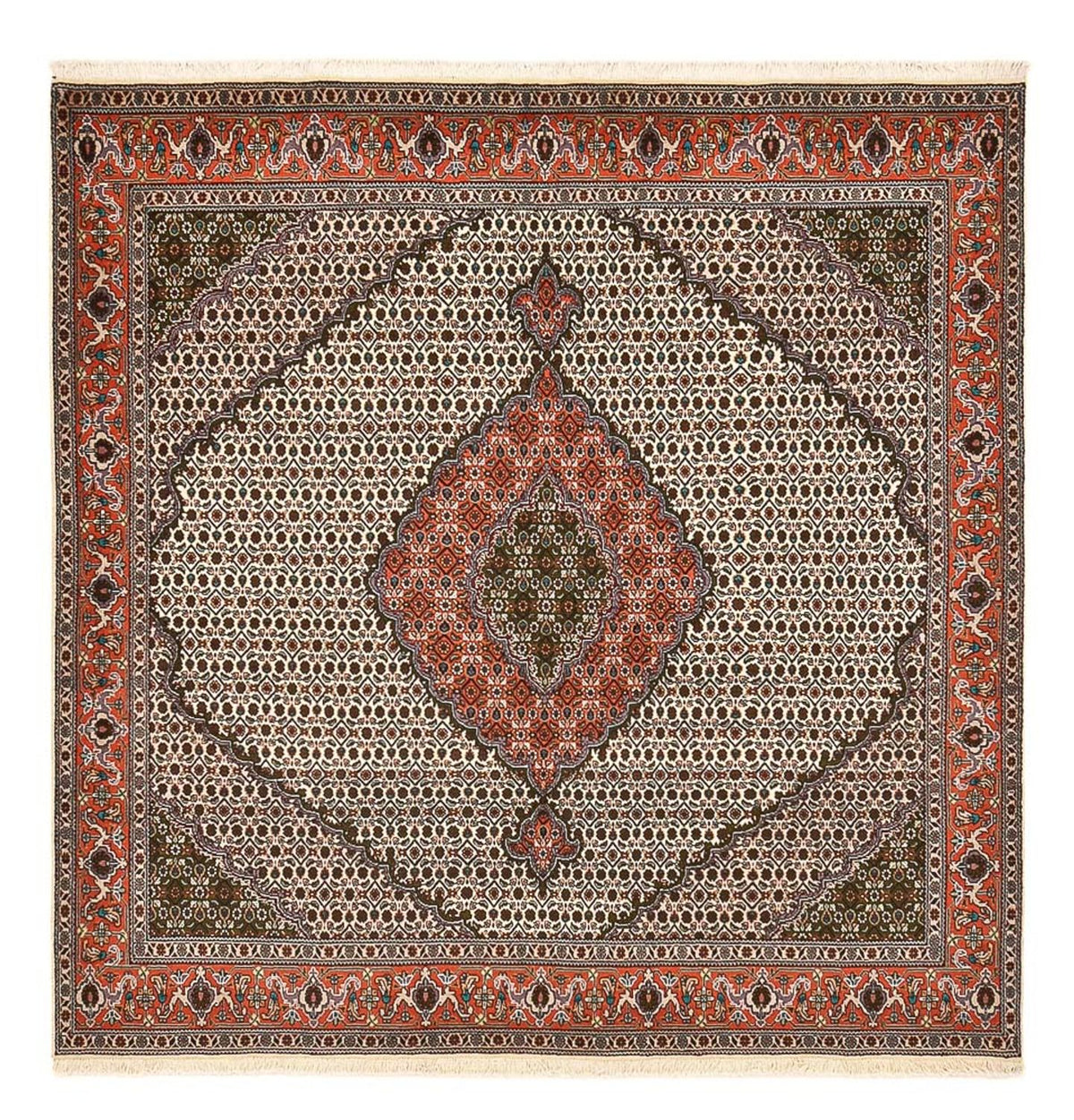 Alfombra Persa - Tabriz - Real cuadrado  - 212 x 201 cm - marrón claro