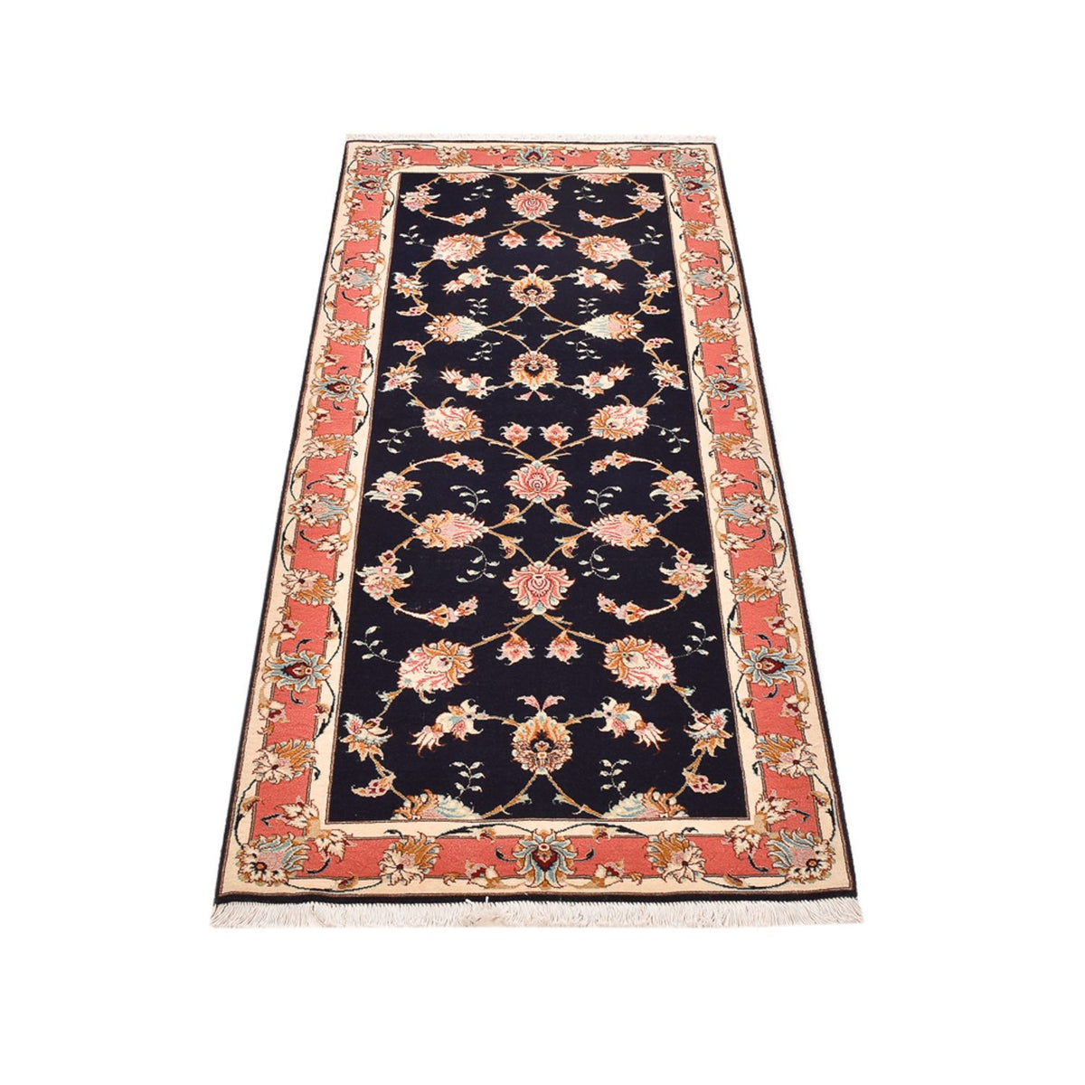 Alfombra de pasillo Alfombra Persa - Tabriz - Real - 189 x 74 cm - azul oscuro