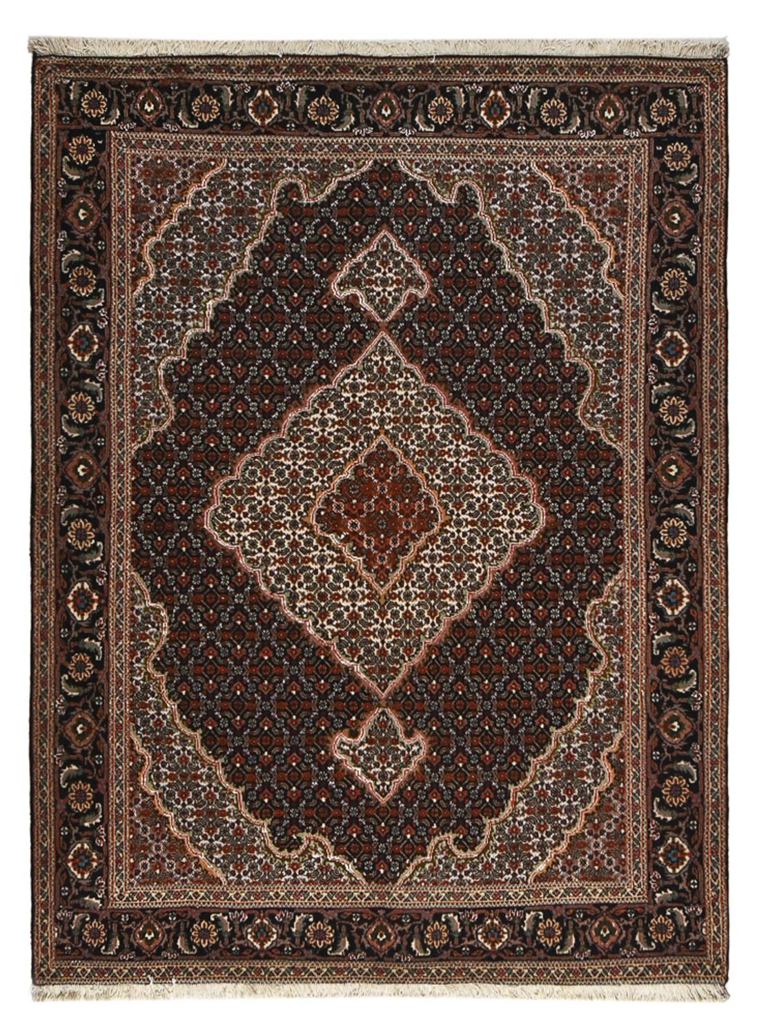 Alfombra Persa - Tabriz - Real - 202 x 153 cm - marrón oscuro