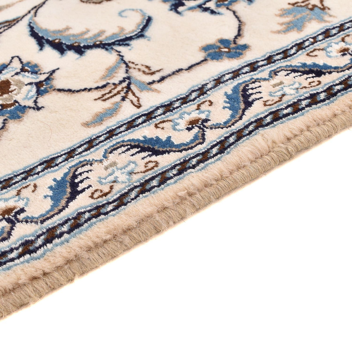 Alfombra de pasillo Alfombra Persa - Nain - Real - 194 x 61 cm - crema