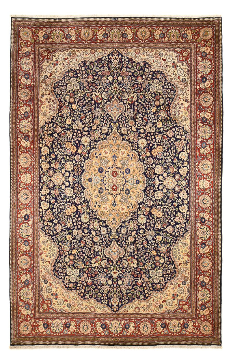 Alfombra Persa - Tabriz - Real - 381 x 250 cm - azul oscuro
