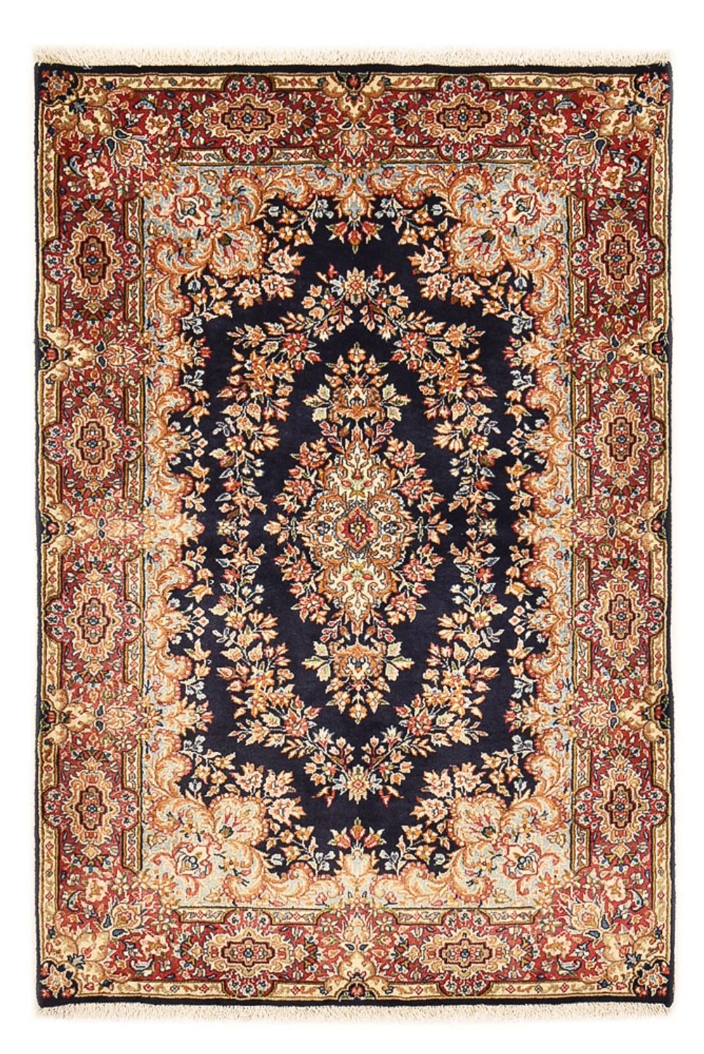 Alfombra persa - Real - 152 x 100 cm - azul oscuro