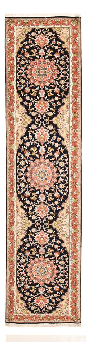 Alfombra de pasillo Alfombra Persa - Tabriz - Prima - 308 x 74 cm - azul oscuro