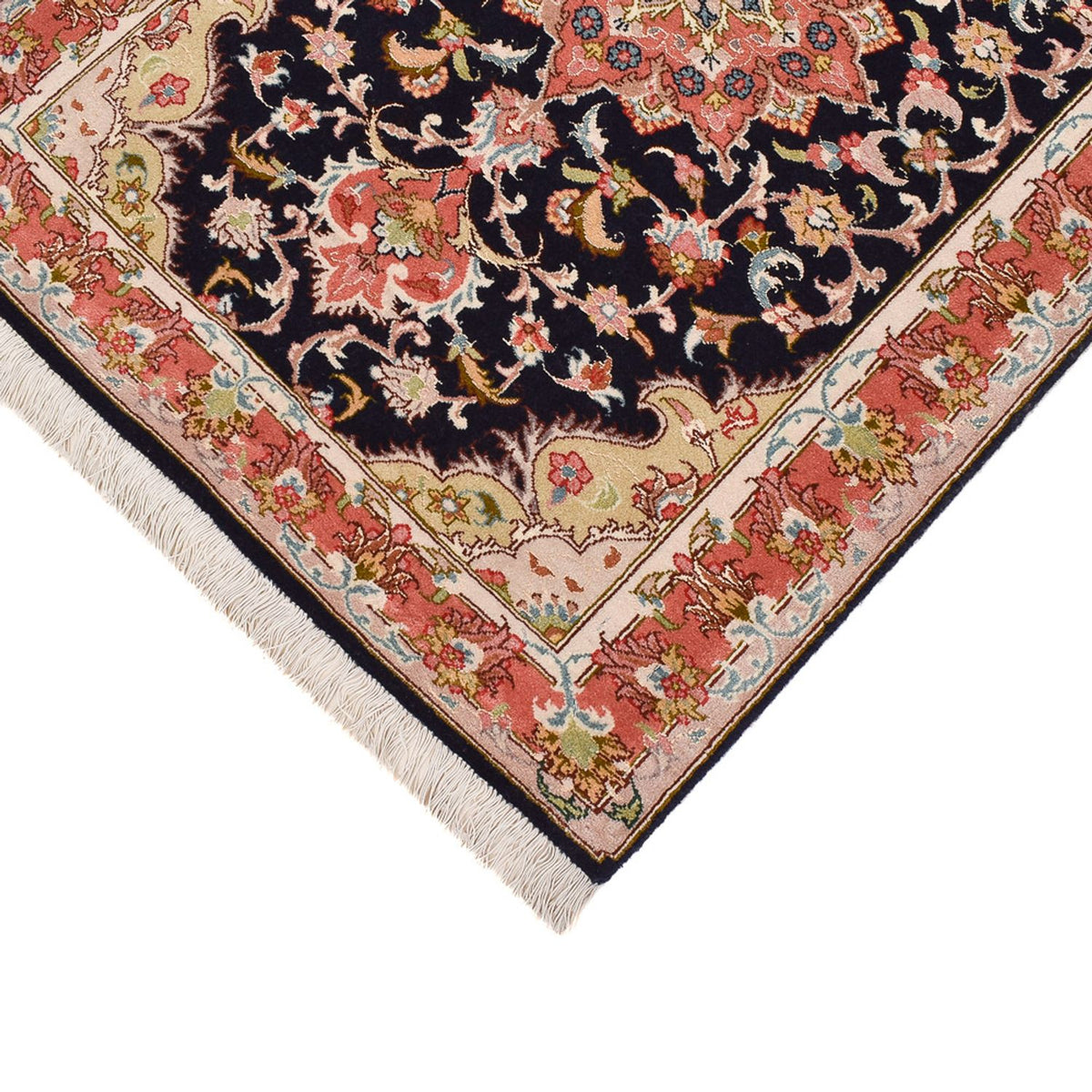 Alfombra de pasillo Alfombra Persa - Tabriz - Prima - 308 x 74 cm - azul oscuro