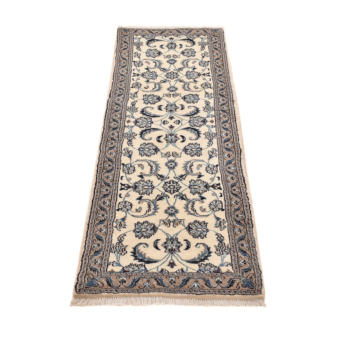 Alfombra de pasillo Alfombra Persa - Nain - Real - 195 x 58 cm - crema