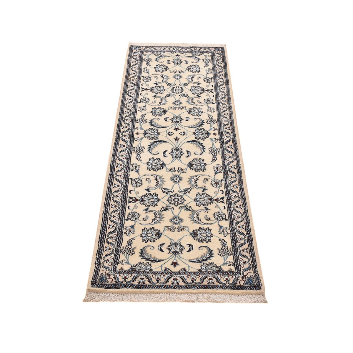 Alfombra de pasillo Alfombra Persa - Nain - Real - 192 x 60 cm - crema